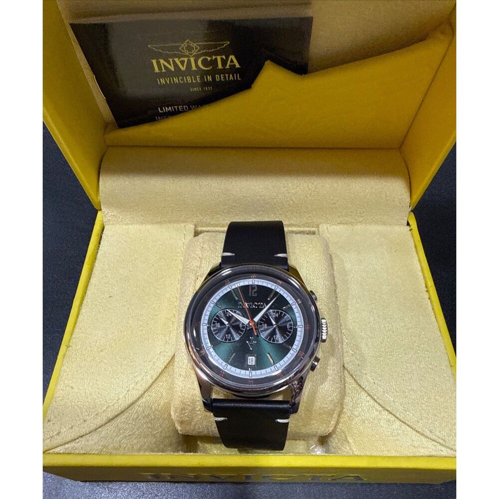 Invicta Men's 33506 Vintage Quartz Multifunction Watch Green Face New - Picture 4 of 4